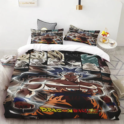 Komplet pościeli Goku Dragon Ball dla nastolatków, poszwa na kołdrę dla dzieci i chłopców, idealny prezent, dekoracja sypialni Queen King