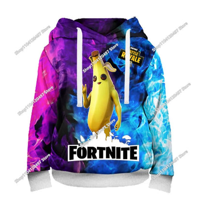 2025 Neuer Fortnite-Hoodie mit 3D-Print für Herren, Harajuku, langärmeliges Oversized-Sweatshirt, Unisex-Cosplay-Kleidung