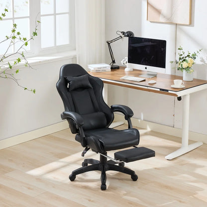 Ergonomic Rotating Gaming Chair, 360 Reclining Office Chair °   Pivoting, Height-Adjustable, Footrest, Headrest
