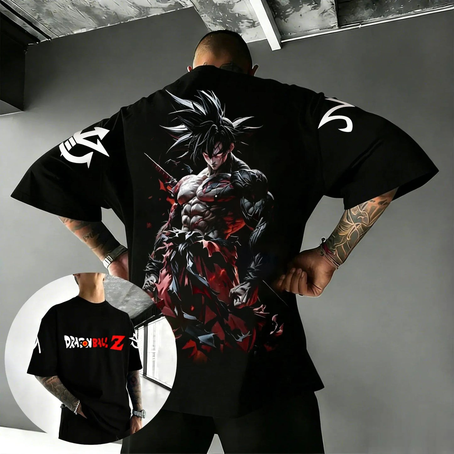 2026 New Hot Anime Dragon Ball Goku Printed Cotton Men's T-shirt Overside American and Women's Breathable Sports Round-neck