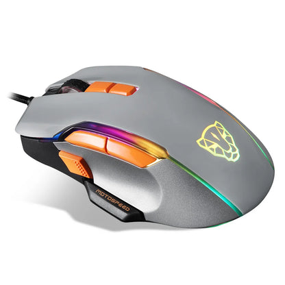 Motospeed V90 Wired Gaming Mouse RGB Backlight 8 Adjustable 50000 DPI Office Game Mouse Macro Drive PMW3325 For Laptop PC