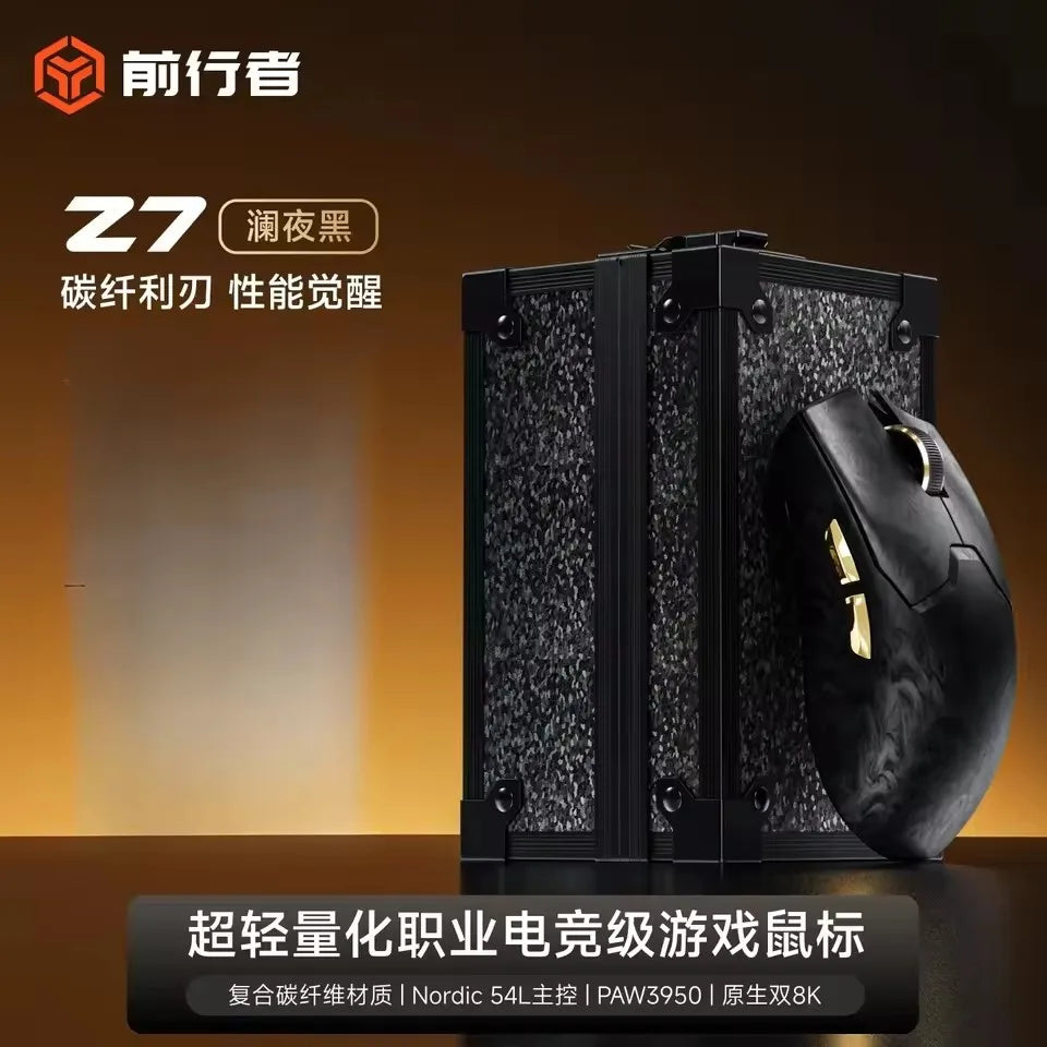 EWEADN Z7 Carbon Fiber vezeték nélküli egér Paw3950 Dual 8k, könnyű, közepes méretű, ergonomikus e-sport gaming egér FPS-hez, PC-kiegészítő