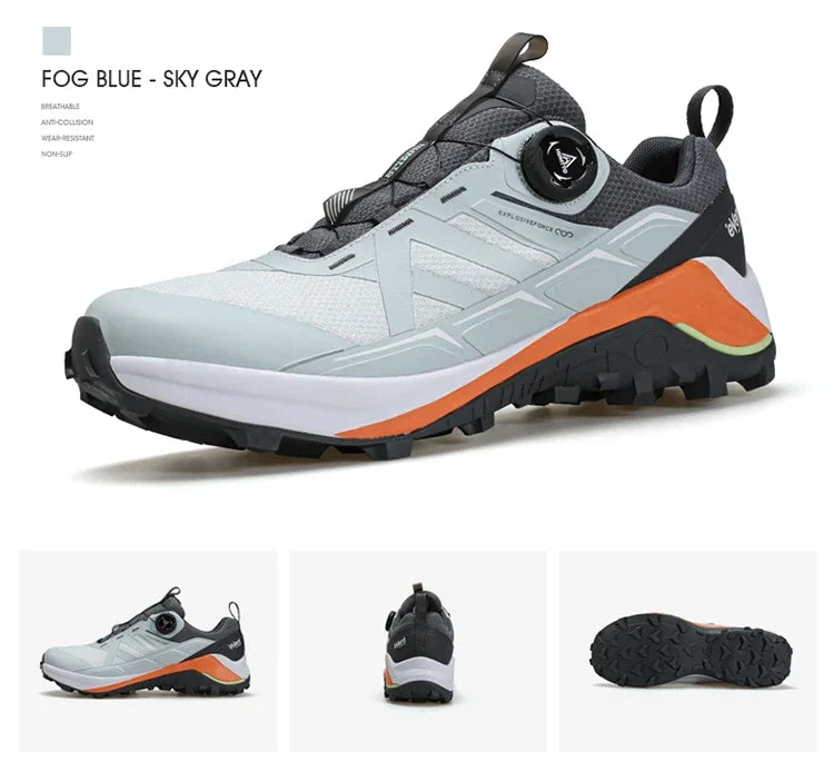 HUMTTO Men's Luxury Designer Trail Sneakers Anti-slip Sports Hiking Breathable Outdoor Trekking Boots
