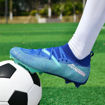 Chaussures de football pour homme, chaussures de foot professionnelles, crampons, futsal, femmes, unisexe, ultralégères, de haute qualité, baskets TF/FG