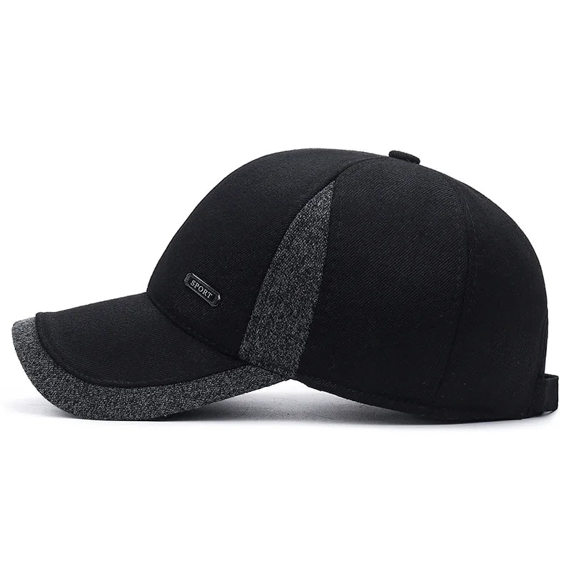 Casquette de sport imperméable, confortable et ajustable, avec oreillettes doublées, bonnet d'hiver léger pour un look décontracté