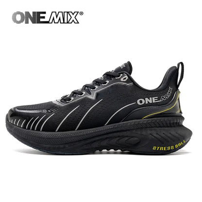 ONEMIX Novos Ténis de Corrida com Amortecimento para Homem, Adequados para Corredores Pesados, com Atacadores, Desportivos, Antiderrapantes, para Exterior, para Mulher e Homem