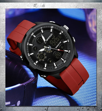 SANDA 9053 G Sports Military Men's Watches Luxury Digital Watch 50M Waterproof Quartz Wristwatch for Male Relogios Masculino