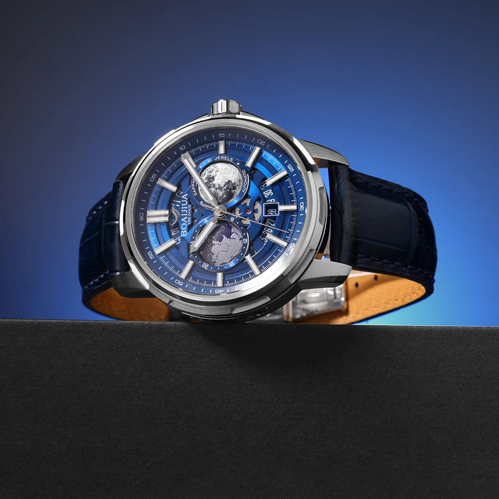 BORIAGE(BOAIJIUA) vollautomatische mechanische Herrenuhr mit Originaldesign, wasserdichte leuchtende mechanische Armbanduhr