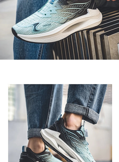 Summer Breathable Casual Sports Shoes for Men, New Fashionable and Versatile Breathable Mesh Rotating Buckle Running Shoes Suitable for Outdoor Sports and Daily Wear