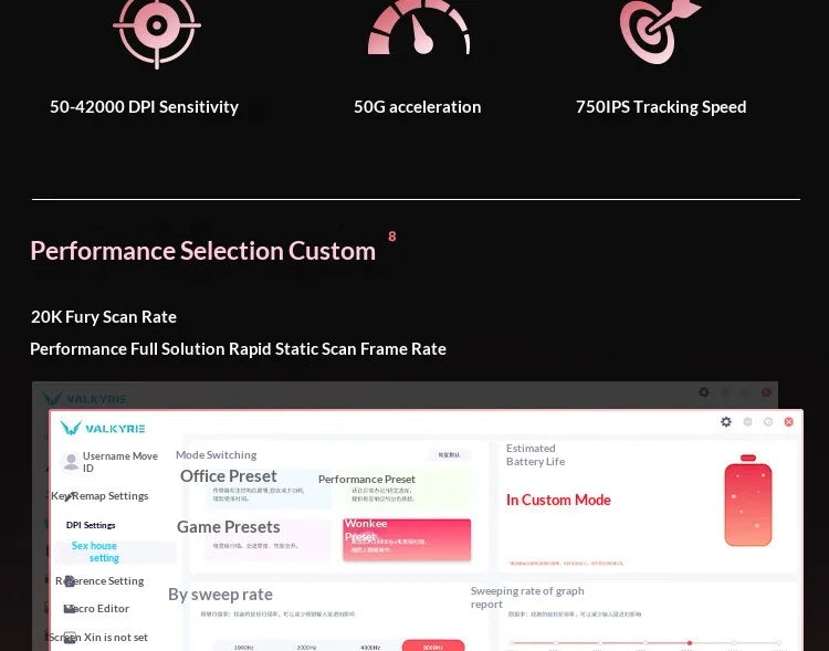 VALKYRIE VK M5 PRO Wireless Mouse Dual 8K Intelligent Display Screen Receiver Ergonomic Lightweight Low Latency Gaming Mouse