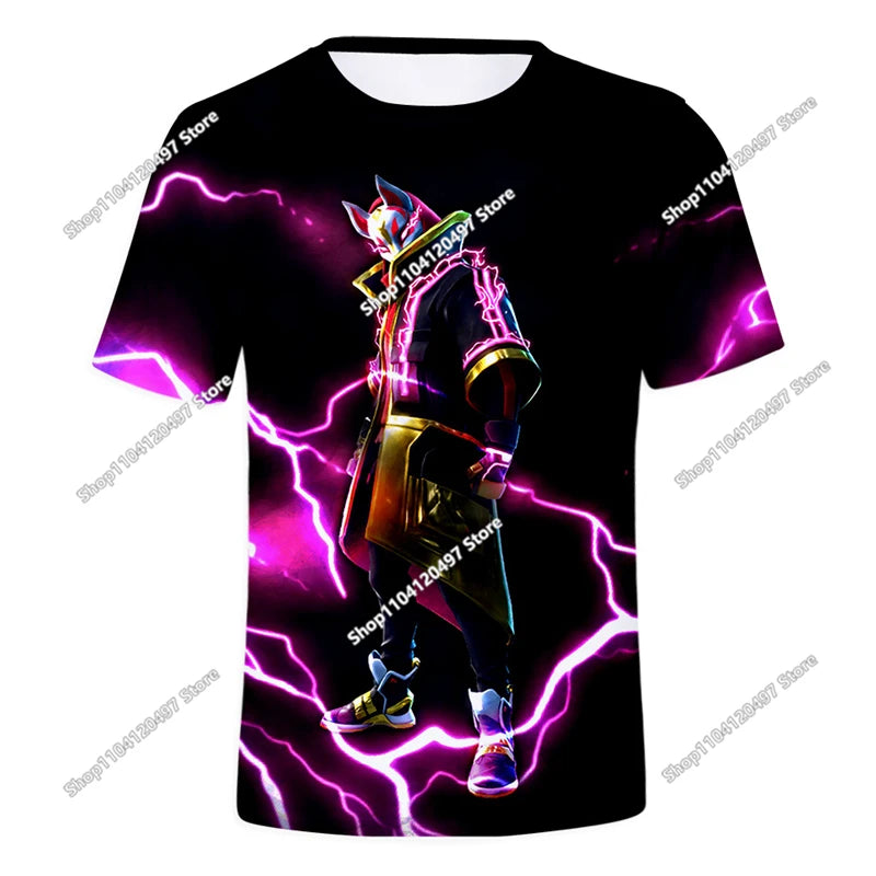 Children's Summer T-Shirt Battle Royale Fortnite Hero Victory 3D T-shirt Tees Boys Girls Baby Clothes