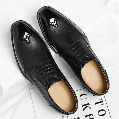 Scarpe Oxford da uomo in similpelle - Scarpe casual-formali - Scarpe da uomo per completo da lavoro - Scarpe Derby di nuova concezione - Scarpe da passeggio