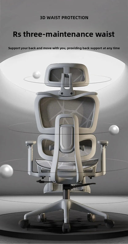 Breathable Ergonomic Office Computer Chair Reclining Gaming Chair Comfort Lumbar Support Long Sitting Adjustable Swivel Design