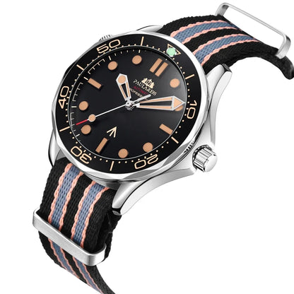 Automatic Mens Watch Mechanical Self Wind Movement Net Stainless Steel Nylon Strap Luxury Fashion Watches