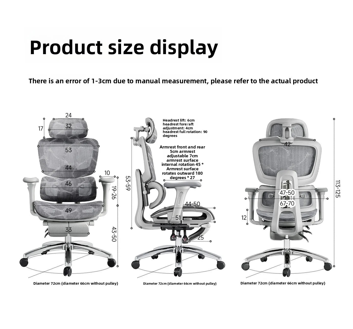 Ergonomic Office Chair with Lumbar Support, Adjustable Height Gaming Chair, Comfortable Computer Chair with Swivel Recliner Design for Home & Office