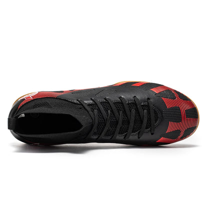 Chaussures de football de sport pour homme, à semelle plate, d'intérieur, montantes pour adultes, résistantes à l'usure, chaussures d'entraînement, pour adolescents, antidérapantes