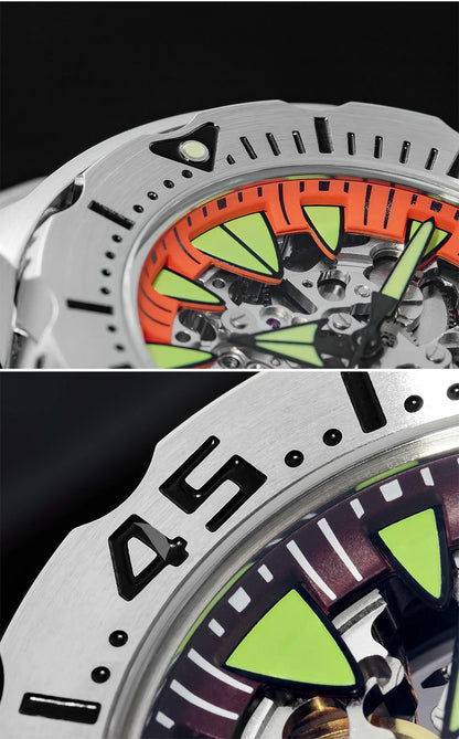 ADDIESDIVE  Luxury Automatic Watches for Men Sapphire 8N24 Stainless Steel Skeleton Luminous 20Bar Waterproof Gift Box Watch