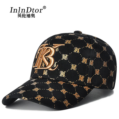 Boné de basebol estilo casal 2025 com estampado e bordado coreano para mulher, para festa ao ar livre, quatro estações, boné masculino