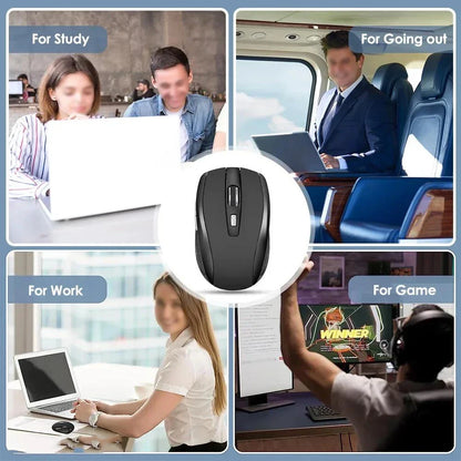 Wireless Mouse Silent Mouse 2.4G Portable Mobile Optical Office Mouse Adjustable 1600 DPI Levels For Notebook PC Laptops MacBook