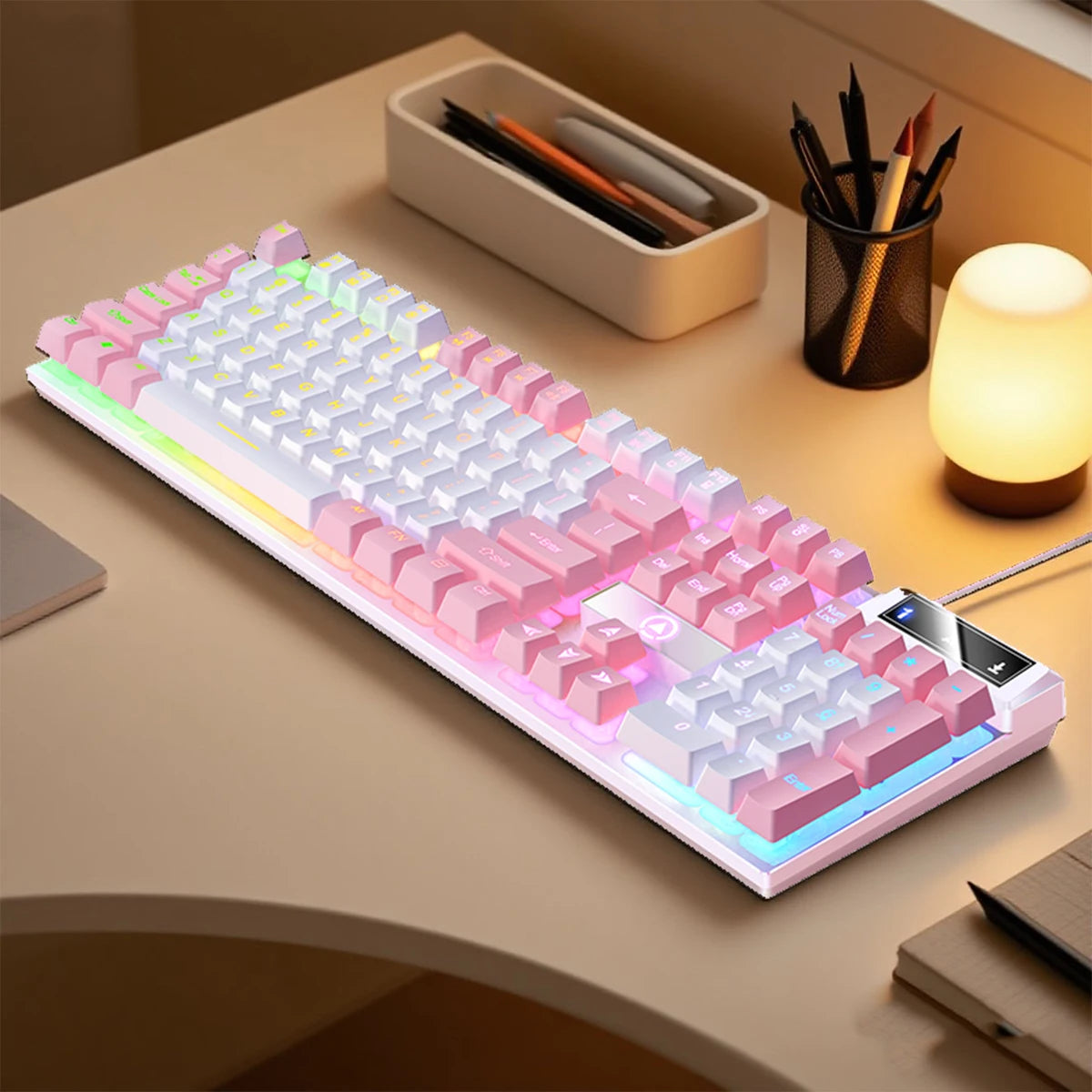 YINDIAO K500 Wired Gaming Keyboard for Laptop Desktops PC Computer Office Accessories Low Profile Gamer Keyboards with Numpad