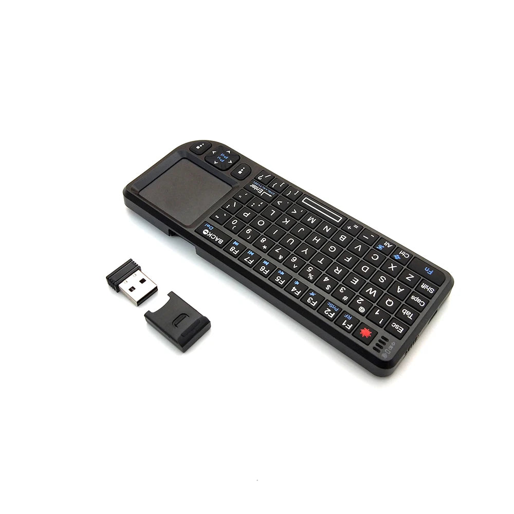 Teclado inalámbrico A8 Mini 2.4G con retroiluminación de 7 colores, teclado portátil 3 en 1 con panel táctil y Air Mouse para Android TV Box, PC y tablet