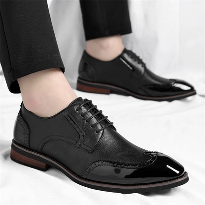 Scarpe Oxford da uomo in similpelle - Scarpe casual-formali - Scarpe da uomo per completo da lavoro - Scarpe Derby di nuova concezione - Scarpe da passeggio