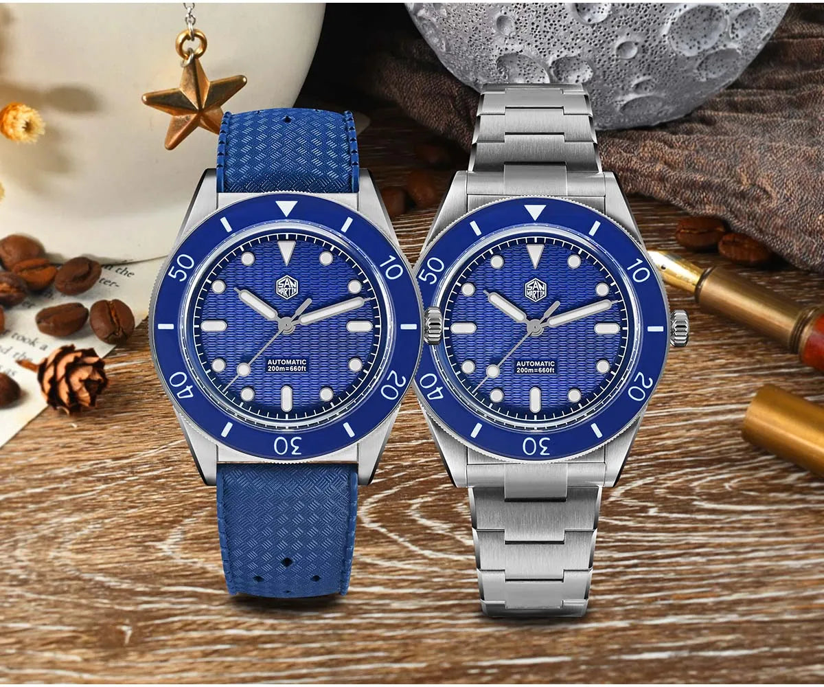 San Martin Official 39mm Guilloche MOP Dial Miyota 90S5 Sport Watch Automatic Mechanical Sapphire Bezel 20 ATM Luminous SN0151