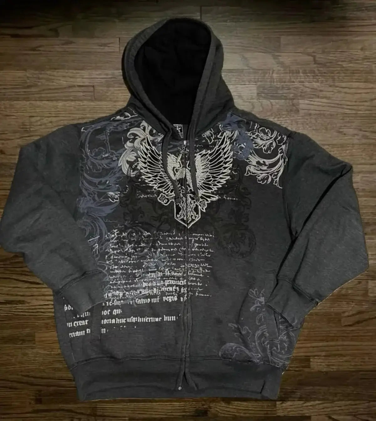 Produit gaming premium Fraquane, nouvelle génération: 2026 New American Fashion Trend Goth Printed Zipper Hoodie Women Street Hip Hop Punk Rock Sweatshirt Unisex Casual Loose Hoodie