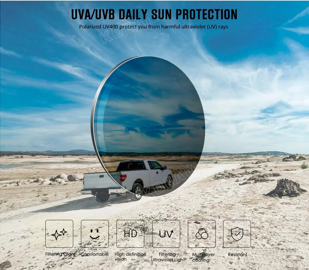 Polarizované sluneční brýle Kdeam pro muže, průhledný šedý rám, módní unisexové luxusní brýle pro outdoorové aktivity, vhodné pro páry