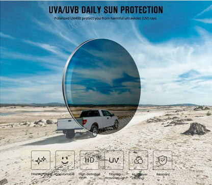 Polarizované sluneční brýle Kdeam pro muže, průhledný šedý rám, módní unisexové luxusní brýle pro outdoorové aktivity, vhodné pro páry