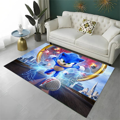 Classic Game S-Sonic Cartoon Non-Slip Area Rug for Living Room,Bedroom,Playroom,Soft Carpet Floor Mat Home Decor Rug Kids Room
