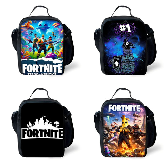 Mala térmica infantil FortniteS New Game, isolada, de grande capacidade, para menino e menina, estudante, piquenique ao ar livre, lancheira térmica reutilizável