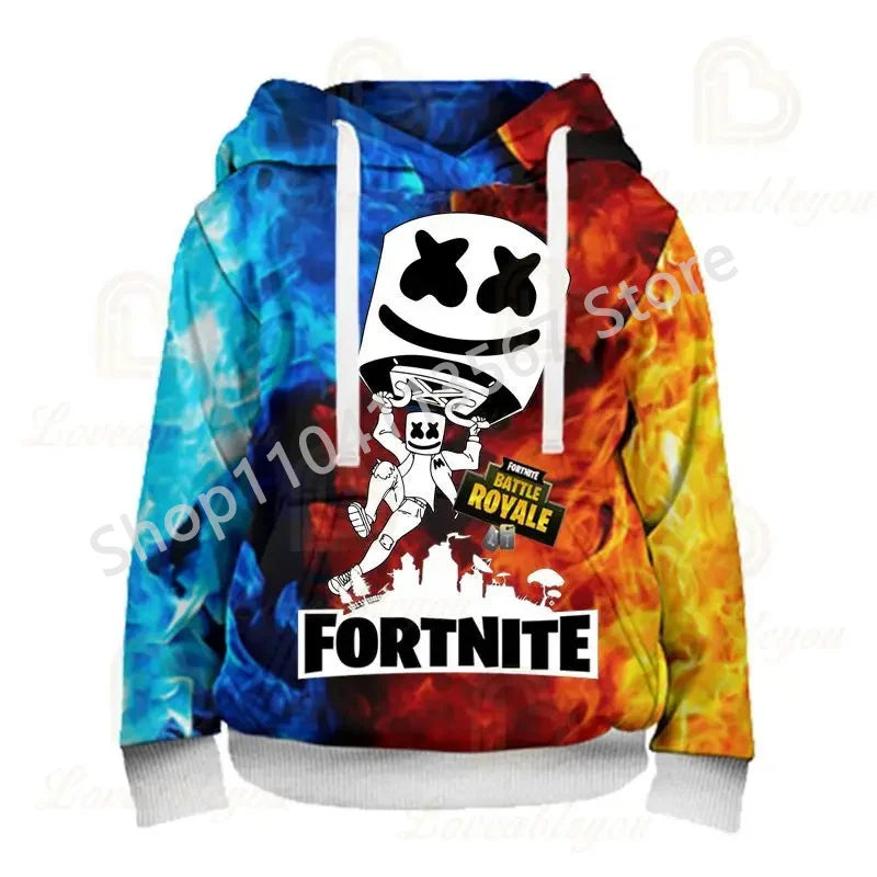 Llama Battle Royale Fortnite Hoodies, 3D Printed Sweatshirts for Men, Women, and Children, Boys and Girls Streetwear Pullover, Green Tops
