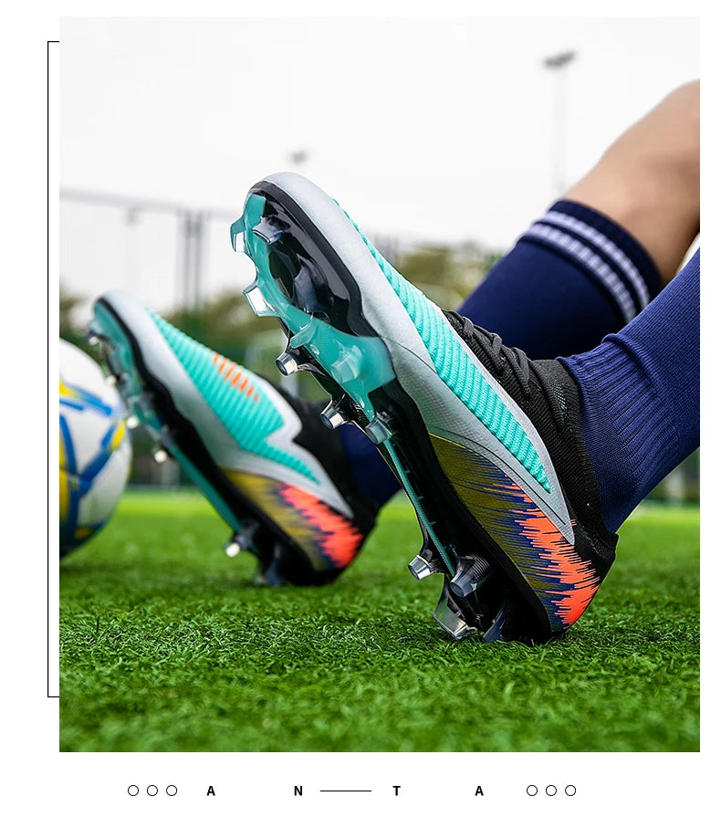 Nuove scarpe da calcio da uomo per partita e allenamento, tacchetti antiscivolo con tacchetti lunghi FG, ultraleggere da outdoor, sneaker, dropshipping