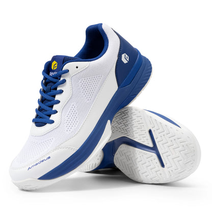 Chaussures de tennis pour homme FitVille, version large 2E, chaussures de sport d'entraînement professionnel, respirantes, antidérapantes, avec soutien de la voûte plantaire