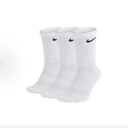 Nike Logo Athletic High-Top Socks Training Mid-Calf Socks Unisex Style Combo Pack White SX7676-100