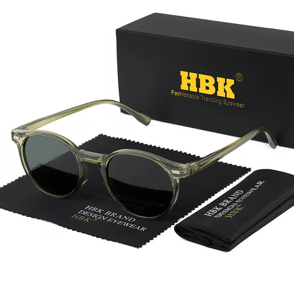HBK Fashion polarizované sluneční brýle pro muže, kulatý rám TR90, módní sluneční brýle pro ženy, na řízení, sportovní, UV400, Lunette De Soleil Homme
