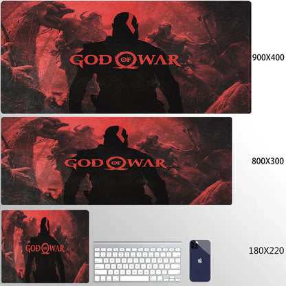 Large Mouse Pad G-God of War Pc Gamer Cabinet Keyboard Computer Game Desk Mat 900x400 Table Rug Gaming Accessories Xxl Mousepad