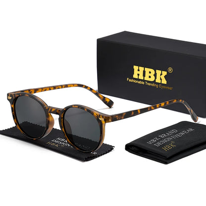 HBK Fashion polarizované sluneční brýle pro muže, kulatý rám TR90, módní sluneční brýle pro ženy, na řízení, sportovní, UV400, Lunette De Soleil Homme