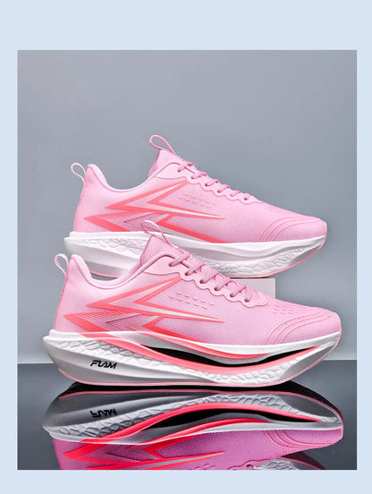 Chaussures de course pour hommes, spécialité marathon ; chaussures de sport légères pour hommes avec semelle en carbone ; baskets de sport confortables et antidérapantes pour femmes