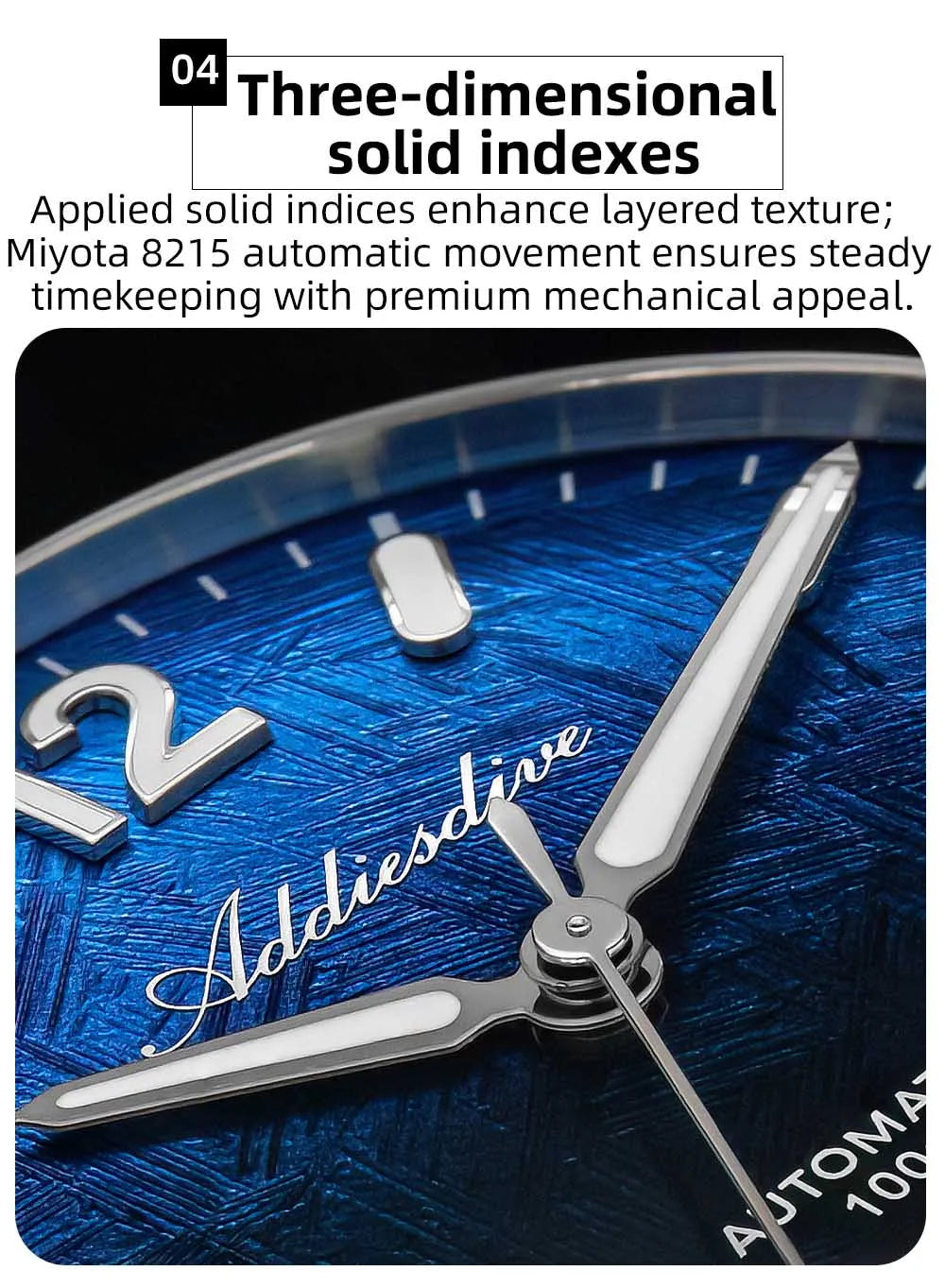 ADDIESDIVE AD2547 BGW9 Super Luminous Men Watch Sapphire Glass 10Bar Waterproof  316L Stainless Steel Automatic Mechanical Watch