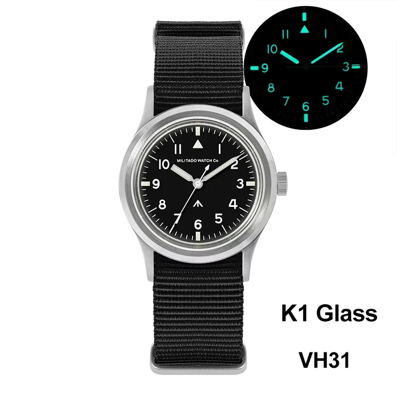 Militado ML14 Limited Edition Quartz Watch VH31 Sweep Second Quartz Movement Watch Sapphire Crystal BGW9 C3 Luminous Men's Watch