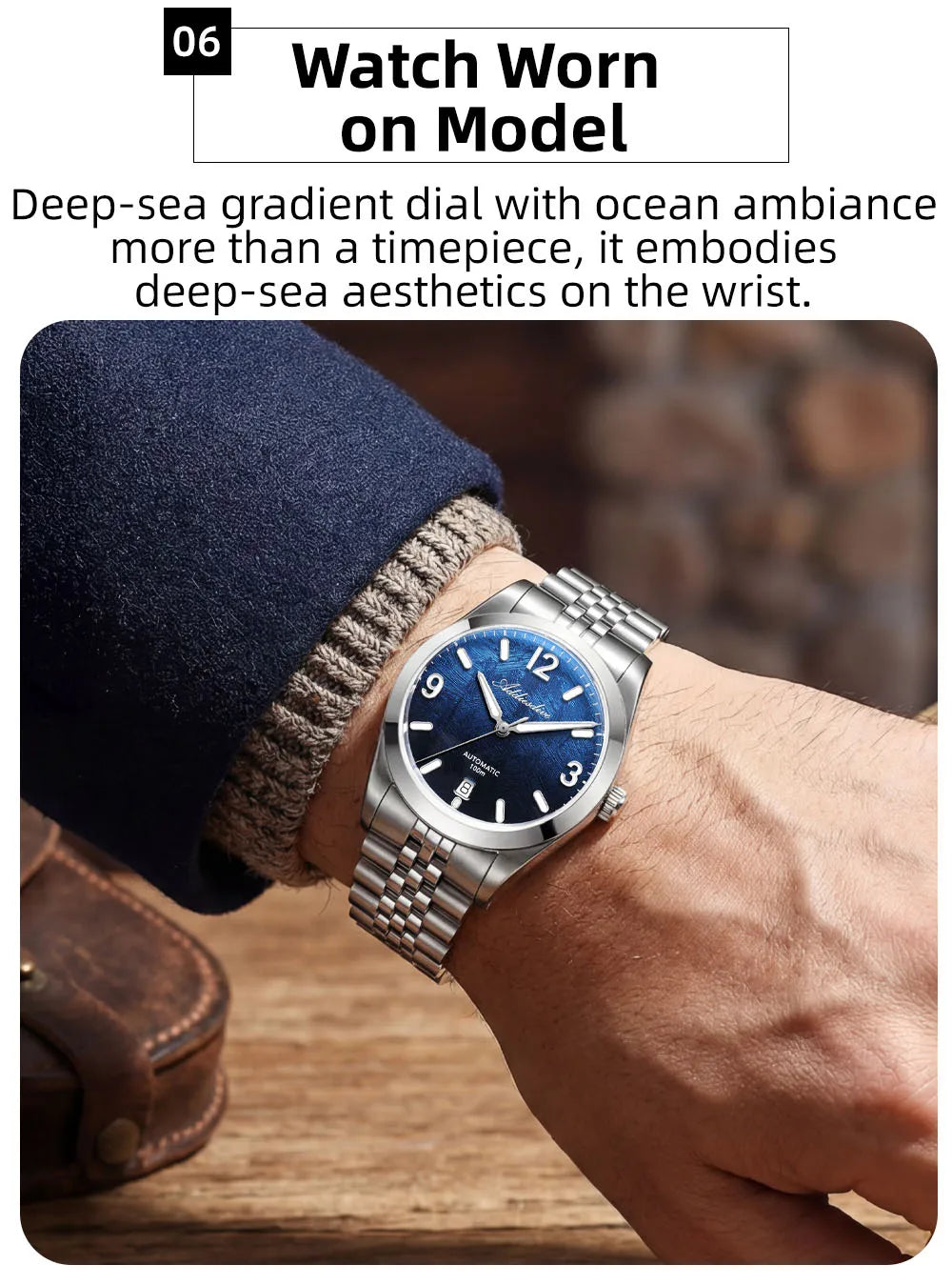 ADDIESDIVE AD2547 BGW9 Super Luminous Men Watch Sapphire Glass 10Bar Waterproof  316L Stainless Steel Automatic Mechanical Watch