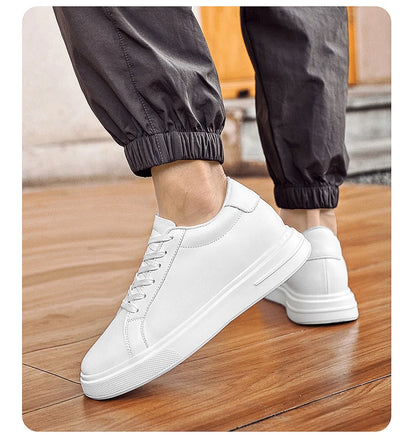 New Men's Sneakers Elevator Shoes Height Increasing Insole 6-10CM High Heels Leather Sport Shoes Men's Shoes