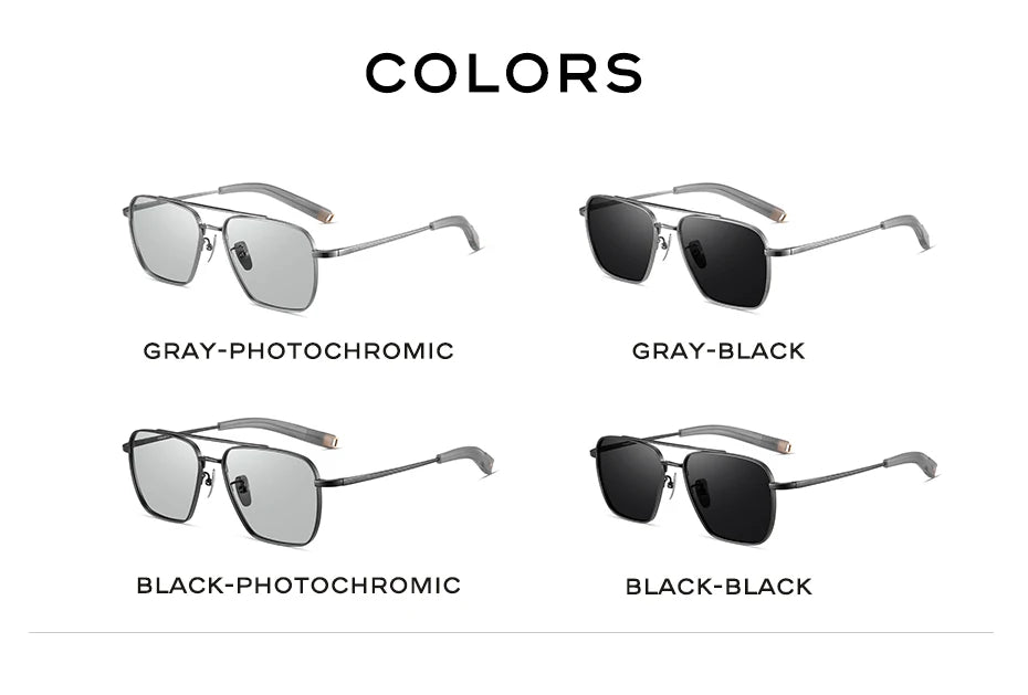 Polarizované pánské sluneční brýle CAPONI Seiko z čistého titanu, fotochromatické, outdoorové, řidičské, UV400, originální značkové sluneční brýle BS50004