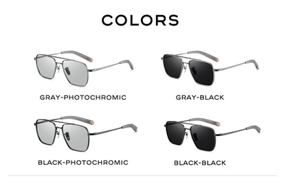 Polarizované pánské sluneční brýle CAPONI Seiko z čistého titanu, fotochromatické, outdoorové, řidičské, UV400, originální značkové sluneční brýle BS50004