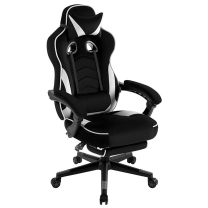 WOLTU Racing Gaming Chair Ergonomic Office Chair with Footrest, Adjustable Reclining Gamer Chair, Swivel Computer Desk Chair with Headrest & Lumbar Support