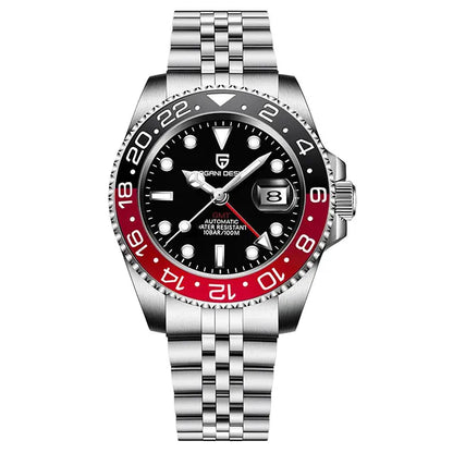 Man Watch PAGANI DESIGN GMT Men Mechanical WristWatch Luxury Sapphire Glass Waterproof 40mm Automatic Watch for Men Reloj Hombre