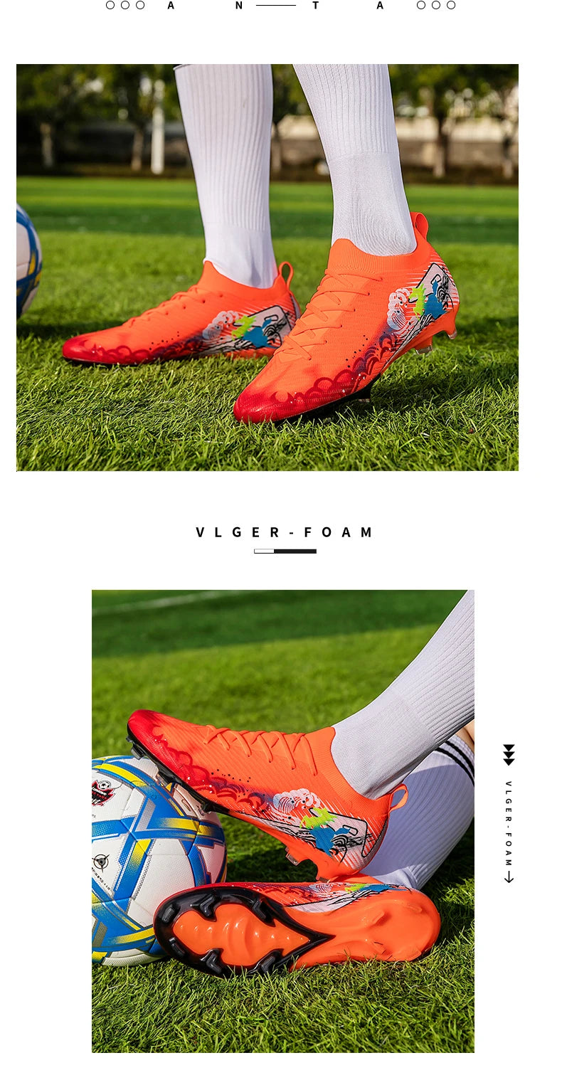 Chaussures de football pour homme, gazon, ultralégères, sportives et confortables, pour adulte, antidérapantes, crampons d'extérieur, sport, futsal, entraînement, match