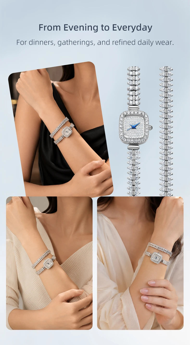 Sotoiru Square Luxury Diamond Watch For Women Silver Quartz Wristwatch Bling Bling Jewelry Zircon Wrap Watches Female Clock 2026